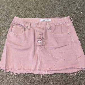 Mauve denim skirt
